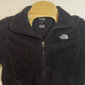 North Face Jacket Womens Small Black Fleece Teddy Jacket Casual Full Zip Outdoor